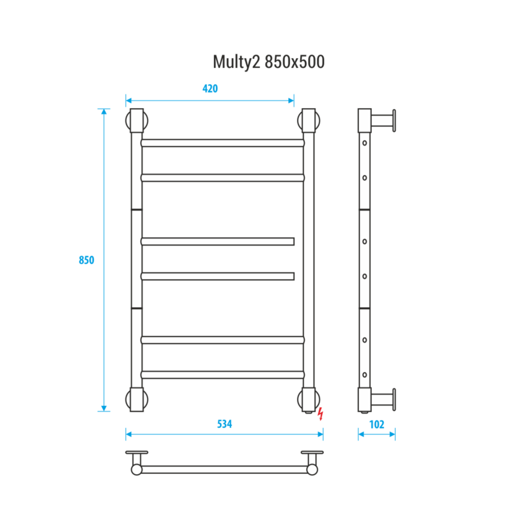 Полотенцесушитель Energy Multy2 850х500